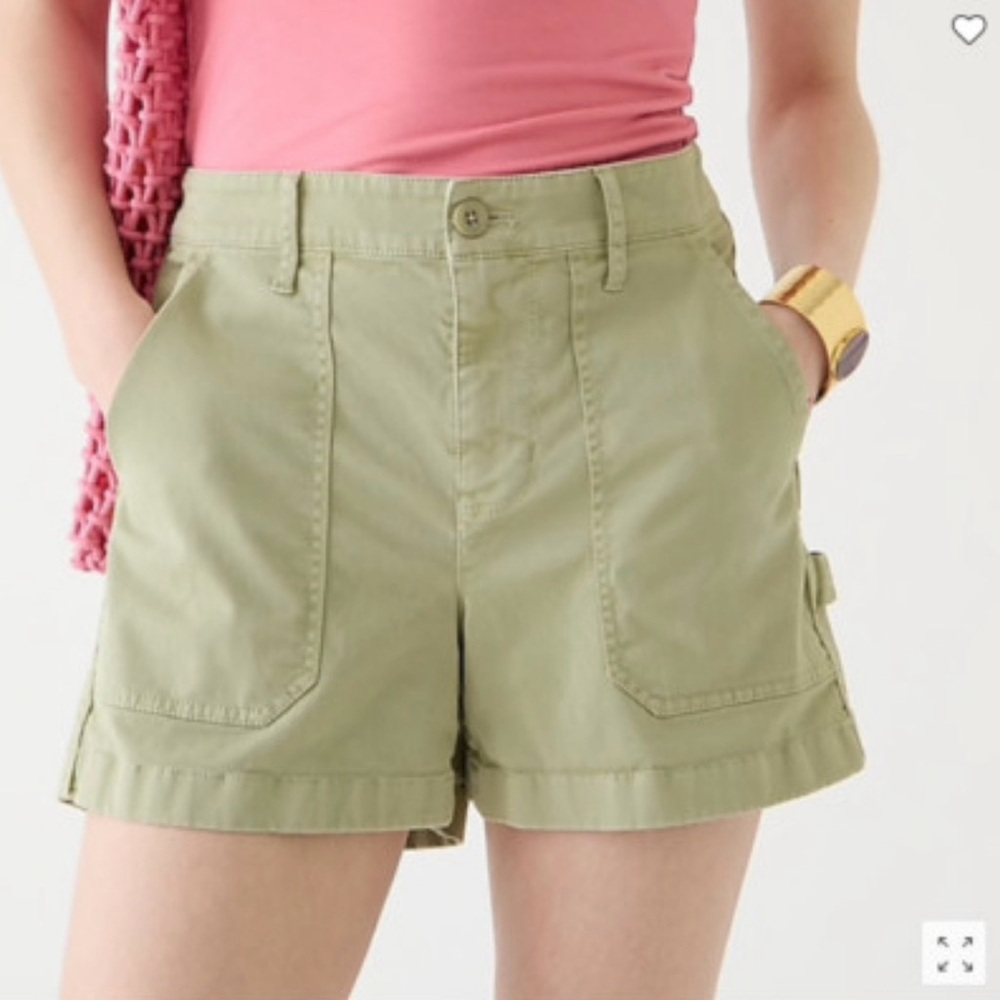 J.Crew Sage Green Cargo Shorts Women’s Size 14 Casual Utility‎ High Rise Summer - Picture 3 of 7